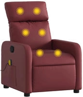 vidaXL Massagesessel Weinrot Kunstleder