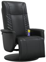 vidaXL Massagesessel mit Fu&szlig;teil Schwarz Kunstleder