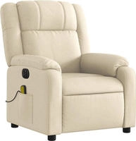 vidaXL Massagesessel Elektrisch Creme Stoff