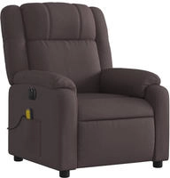 vidaXL Massagesessel Elektrisch Dunkelbraun Stoff