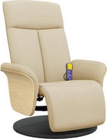 vidaXL Massagesessel mit Fu&szlig;teil Creme Stoff