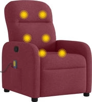 vidaXL Massagesessel Weinrot Stoff