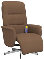 vidaXL Massagesessel mit Fu&szlig;teil Braun Stoff