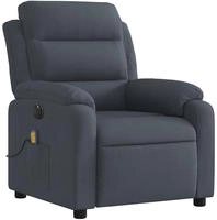vidaXL Massagesessel Dunkelgrau Samt