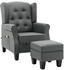 320161: vidaXL Massagesessel mit Hocker Stoff (3201)