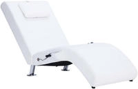 vidaXL Massage-Chaiselongue mit Kissen Wei&szlig; Kunstleder