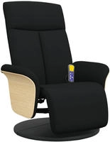 vidaXL Massagesessel mit Fu&szlig;teil Schwarz Stoff