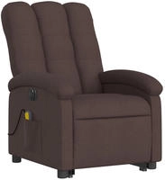 vidaXL Elektrischer Massagesessel mit Aufstehhilfe Dunkelbraun Stoff