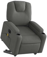 vidaXL Elektrischer Massagesessel mit Aufstehhilfe Dunkelgrau Stoff