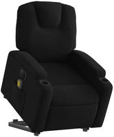 vidaXL Elektrischer Massagesessel mit Aufstehhilfe Schwarz Stoff