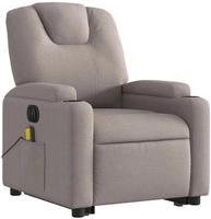 vidaXL Elektrischer Massagesessel mit Aufstehhilfe Taupe Stoff