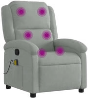 vidaXL Massagesessel Hellgrau Samt