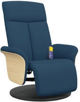 vidaXL Massagesessel mit Fu&szlig;teil Blau Stoff