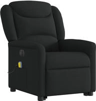 vidaXL Elektrischer Massagesessel mit Aufstehhilfe Schwarz Stoff