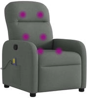 vidaXL Massage-Relaxsessel, Stoff, Dunkelgrau