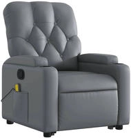 vidaXL Massagesessel mit Aufstehhilfe Grau Kunstleder