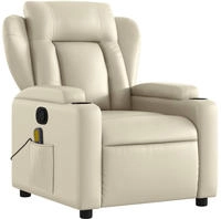 vidaXL Massagesessel Creme Kunstleder