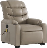 vidaXL Massagesessel mit Aufstehhilfe Cappuccino-Braun Kunstleder