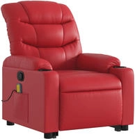 vidaXL Massagesessel mit Aufstehhilfe Rot Kunstleder