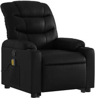 vidaXL Massagesessel mit Aufstehhilfe Schwarz Kunstleder