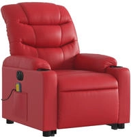 vidaXL Massagesessel mit Aufstehhilfe Elektrisch Rot Kunstleder