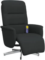 vidaXL Massagesessel mit Fu&szlig;teil Schwarz Stoff