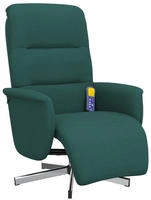 vidaXL Massagesessel mit Fu&szlig;teil Dunkelgr&uuml;n Stoff