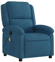 vidaXL Massagesessel Blau Samt