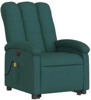 vidaXL Elektrischer Massagesessel mit Aufstehhilfe Dunkelgr&uuml;n Stoff