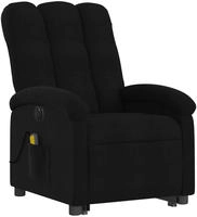 vidaXL Elektrischer Massagesessel mit Aufstehhilfe Schwarz Stoff