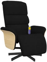 vidaXL Massagesessel mit Fu&szlig;teil Schwarz Stoff