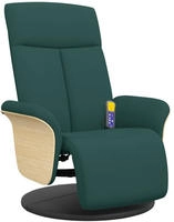 vidaXL Massagesessel mit Fu&szlig;teil Dunkelgr&uuml;n Stoff