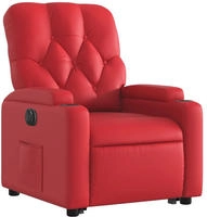 vidaXL Massagesessel mit Aufstehhilfe Rot Kunstleder