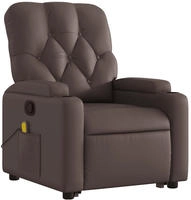 vidaXL Massagesessel mit Aufstehhilfe Braun Kunstleder