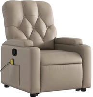 vidaXL Massagesessel mit Aufstehhilfe Cappuccino-Braun Kunstleder