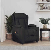 vidaXL Massagesessel Elektrisch Schwarz Stoff