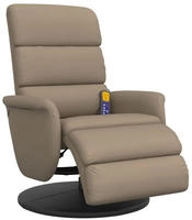 vidaXL Massagesessel mit Fu&szlig;teil Cappuccino-Braun Kunstleder