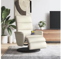 vidaXL Massagesessel mit Fu&szlig;teil Creme Kunstleder