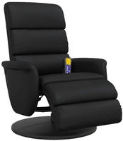 vidaXL Massagesessel mit Fu&szlig;teil Schwarz Kunstleder