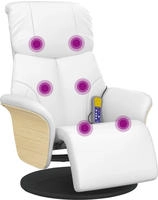 vidaXL Massagesessel mit Fu&szlig;teil Wei&szlig; Kunstleder