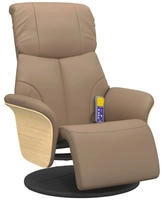 vidaXL Massagesessel mit Fu&szlig;teil Cappuccino-Braun Kunstleder
