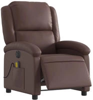 vidaXL Massagesessel Elektrisch Braun Kunstleder