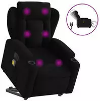 vidaXL Elektrischer Massagesessel mit Aufstehhilfe Schwarz Stoff