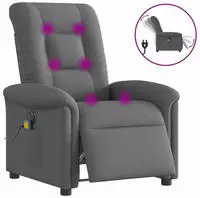 vidaXL Massagesessel Elektrisch Dunkelgrau Stoff