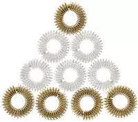 Casativo Premium Akupressurringe 10er Set Gold/Silber &ndash; Fingermassage f&uuml;r