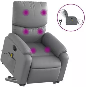 vidaXL Massagesessel mit Aufstehhilfe Elektrisch Kunstleder (3204910)