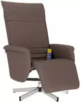 vidaXL Massagesessel mit Fu&szlig;teil Braun Kunstleder