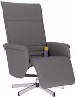 vidaXL Massagesessel mit Fu&szlig;teil Grau Kunstleder