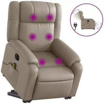 vidaXL Massagesessel mit Aufstehhilfe Elektrisch Kunstleder (3205177)