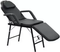 vidaXL Gesichtsbehandlungsstuhl Tragbar Kunstleder 185x78x76cm Schwarz